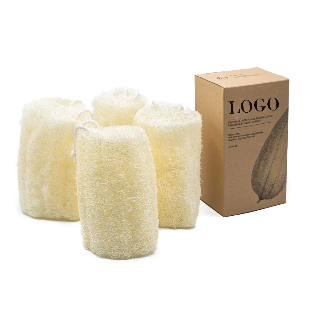 Soft Customizable 100% Natural Organic Loofah Sponge of Exfoliating Bath Supplies