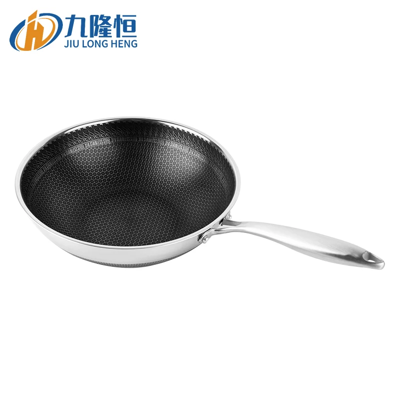 Best Sale 30cm 32cm China Traditional No-stick Stainless Steel Insuction Stove Wok For Gas Stove