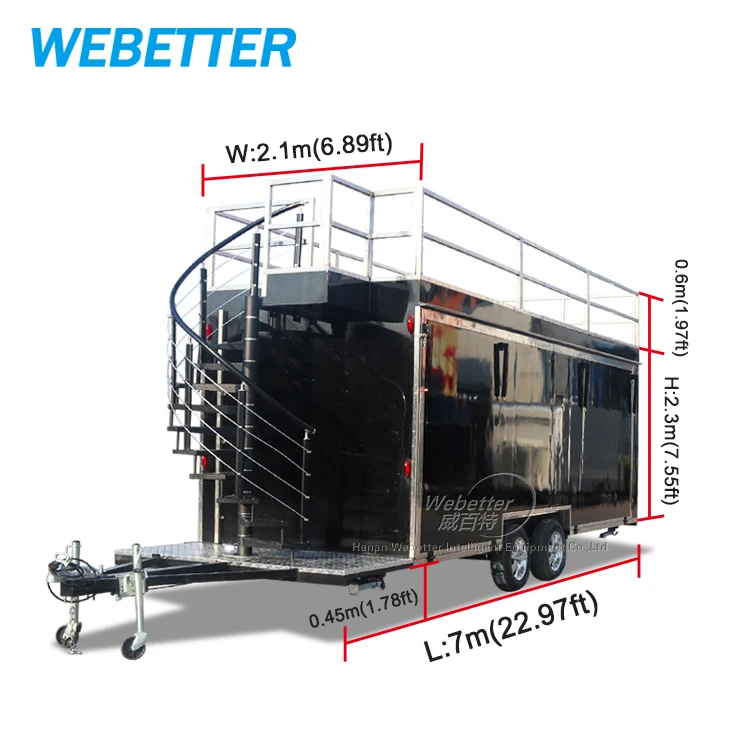 Unique design two story mobile fast food truck for sale in China