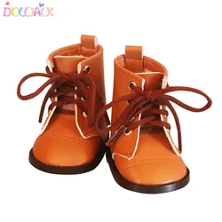 MISU Factory Direct 18-inch American Doll Brown Lace High-top Cool Leather Boots Doll Shoes