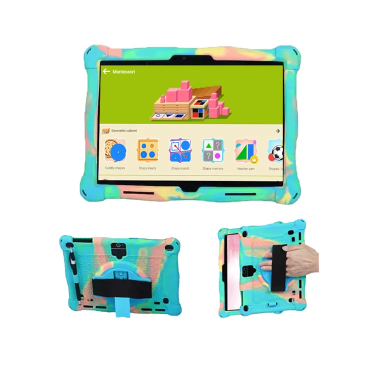 WIFI Kids Tablet OS Android 10 with High Resolution 1280*800 for Kids Learning and Playing Games Two in One Tablet