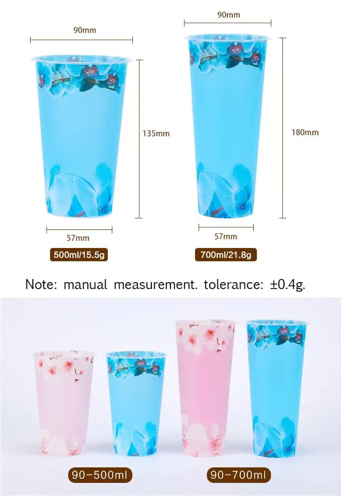 Cheap plastic cups 500ml 500count box IML plastic cups extra thick 16 oz full print plastic cups