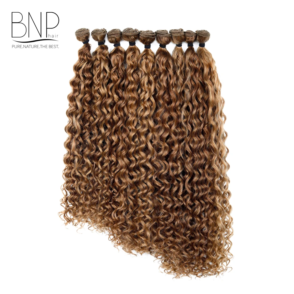 BNP One Pack Solution Protein Fiber 9PCS Water Wave Curly Afro Natural Straight Braiding Hair Bundles Synthetic Hair Extention