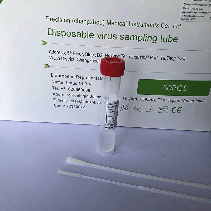 Factory direct sale good quality medical disposable viral transport swab collection tube vtm kit pcr test kit