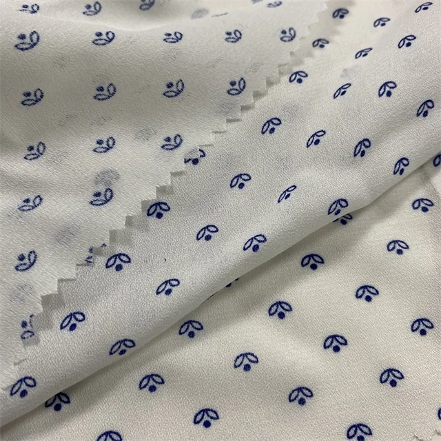 
100% polyester reactive printing 75D high twist moss crepe woven fabric 