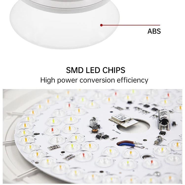 ultrathin Tuya Wifi app Control LED ceiling light 24W Ra>80 Home RGB Voice Adjustable Smart Round Dimmable Switch Led CE custom