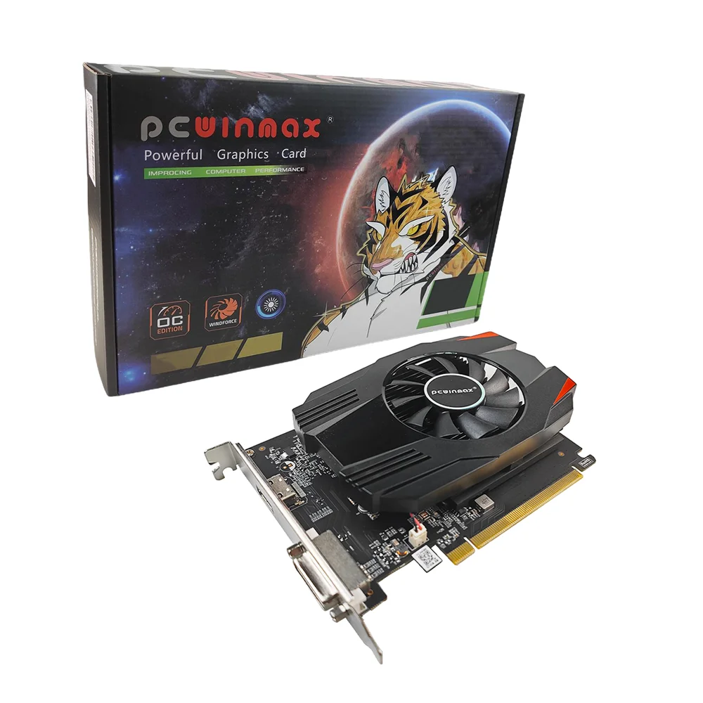 PCWINMAX Factory Outlet Geforce GT 1030 2GB 4GB GDDR4 GDDR5 HD DVI Output Single Fan Video Graphics Card GPU In Stock