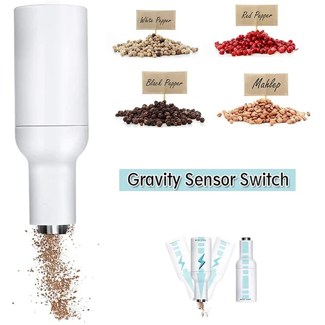 Amazon Hot Sales Gravity Bottle Grinder Automatic Matte Gravity Buttery electric Salt spice mill pepper grinder
