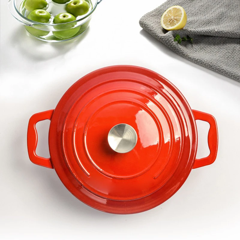 Factory Stock 2L Cookware Cast Iron Kitchenware Non Stick Enameled Dutch Oven