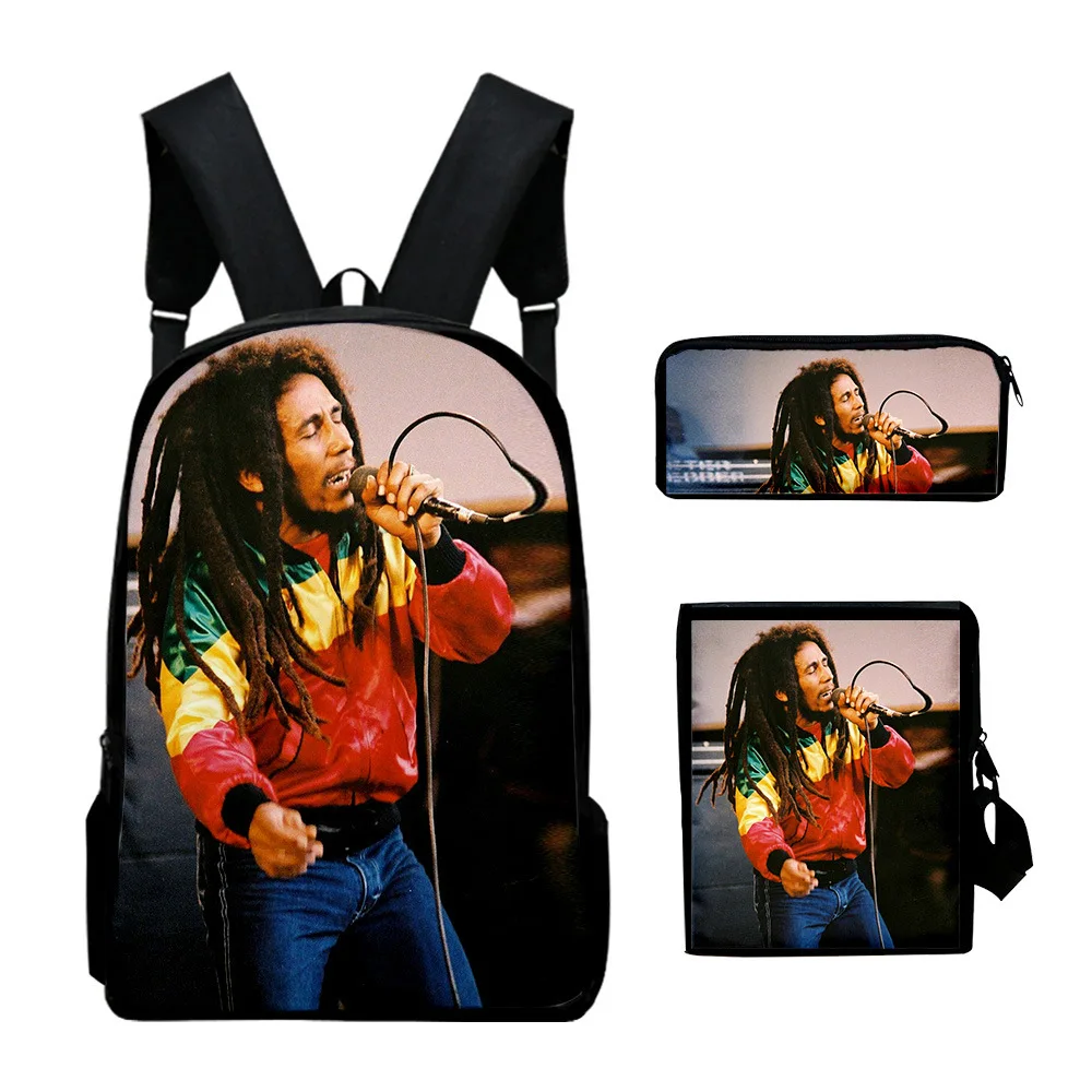 Fitspi модные смешные Bob Marley 3 шт. комплект рюкзак 3D печати школьная Студенческая книжная сумка дорожная для