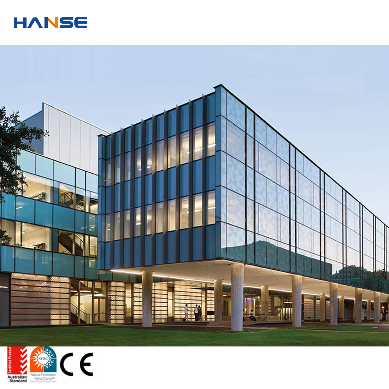 Commercial building construction exterior decoration glass aluminium curtain wall facade panel curtain wall glass