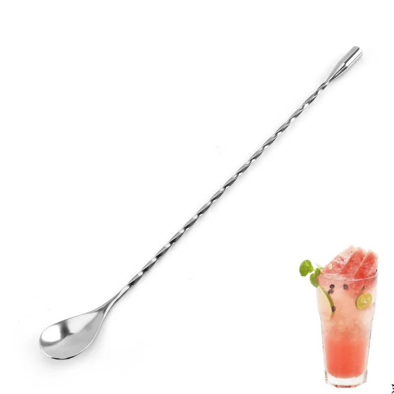 Индивидуальные 304 из нержавеющей стали длинные барные ложки серебряного цвета 30 см металлический бармен для коктейлей палочка