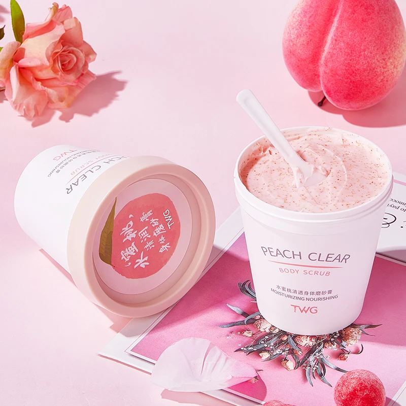 TWG RTS Peach Body Scrub Wholesale Peach Fragrance Body Exfoliating  Moisturizing Skin Whitening Body Scrub