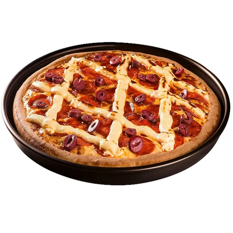 Aluminum Round Pizza Pan Non-stick Pizza Baking Tray With Multiple Size For Bakery