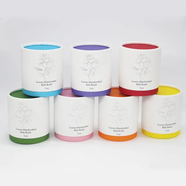 wholesale custom order bath bomb packaging boxes glossy lid base paper soap luxury boxes for bath bombs