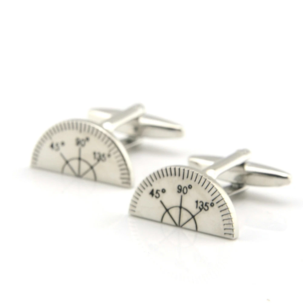 brand new men luxury cuff links protractor shape cufflinks with high quality