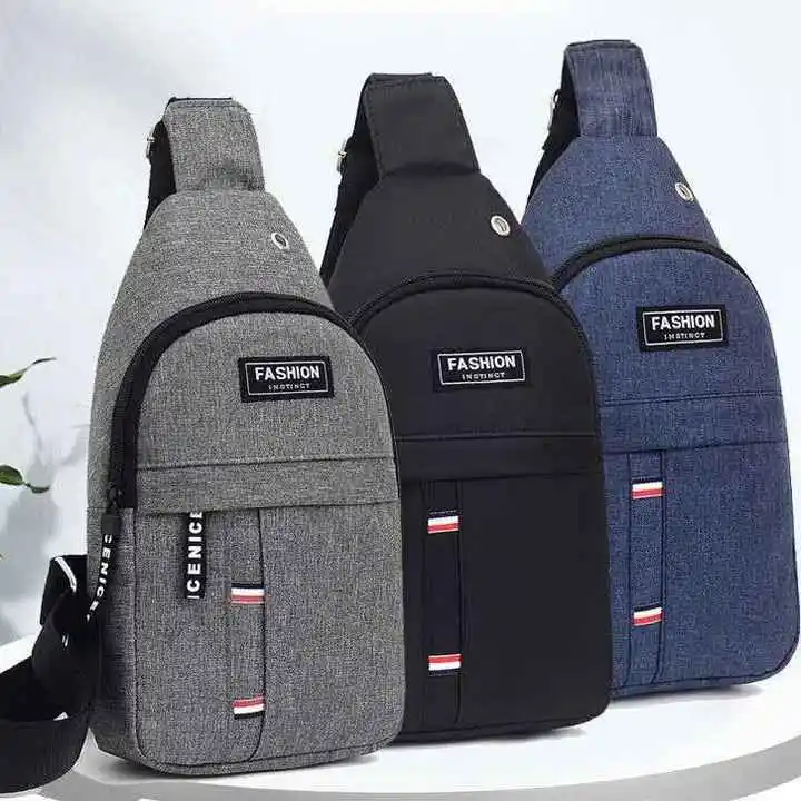 New Male Chest Bag Simple Nylon Fashion Waterproof USB One Shoulder Men Crossbody Bag