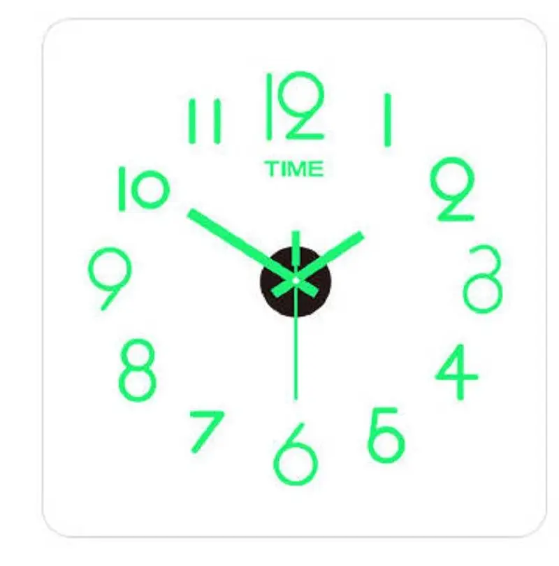 Round Dark Glow Clocks for Home Decoration DIY Clock Modern Acrylic Wall Clocks