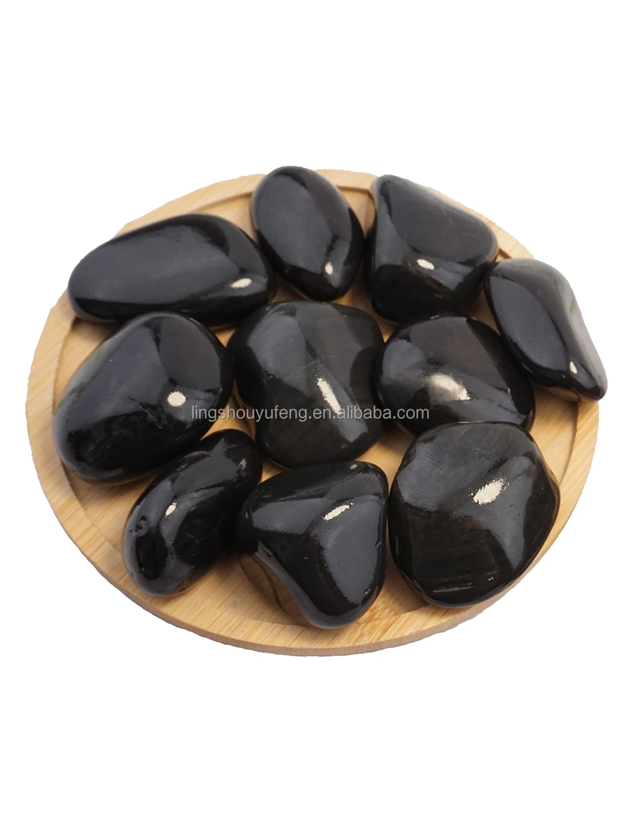 hot sale polished black pebble stone for landscaping natural wash pebble rock river stone for aquarium or garden