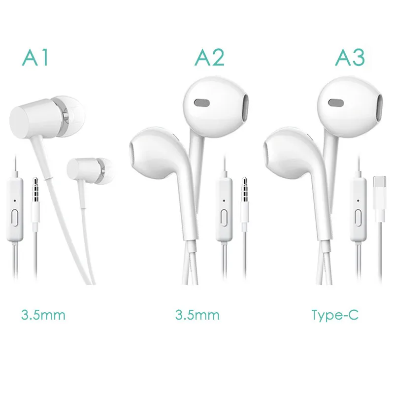 Wholesale In-Ear Headphones For Huawei 3.5 Interface TYPE-C Wired Headphones