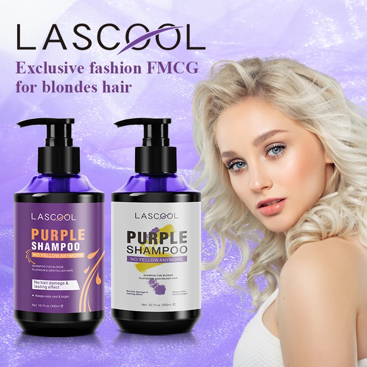 Blond brightening purple silver shampoo no yellow purple hair shampoo private label oem no yellow purple shampoo for blonde hair