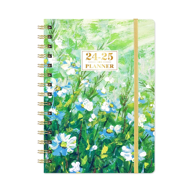 Custom Printing Book Pink Wedding Hardcover Spiral Journal Daily Notebook Planner 2024
