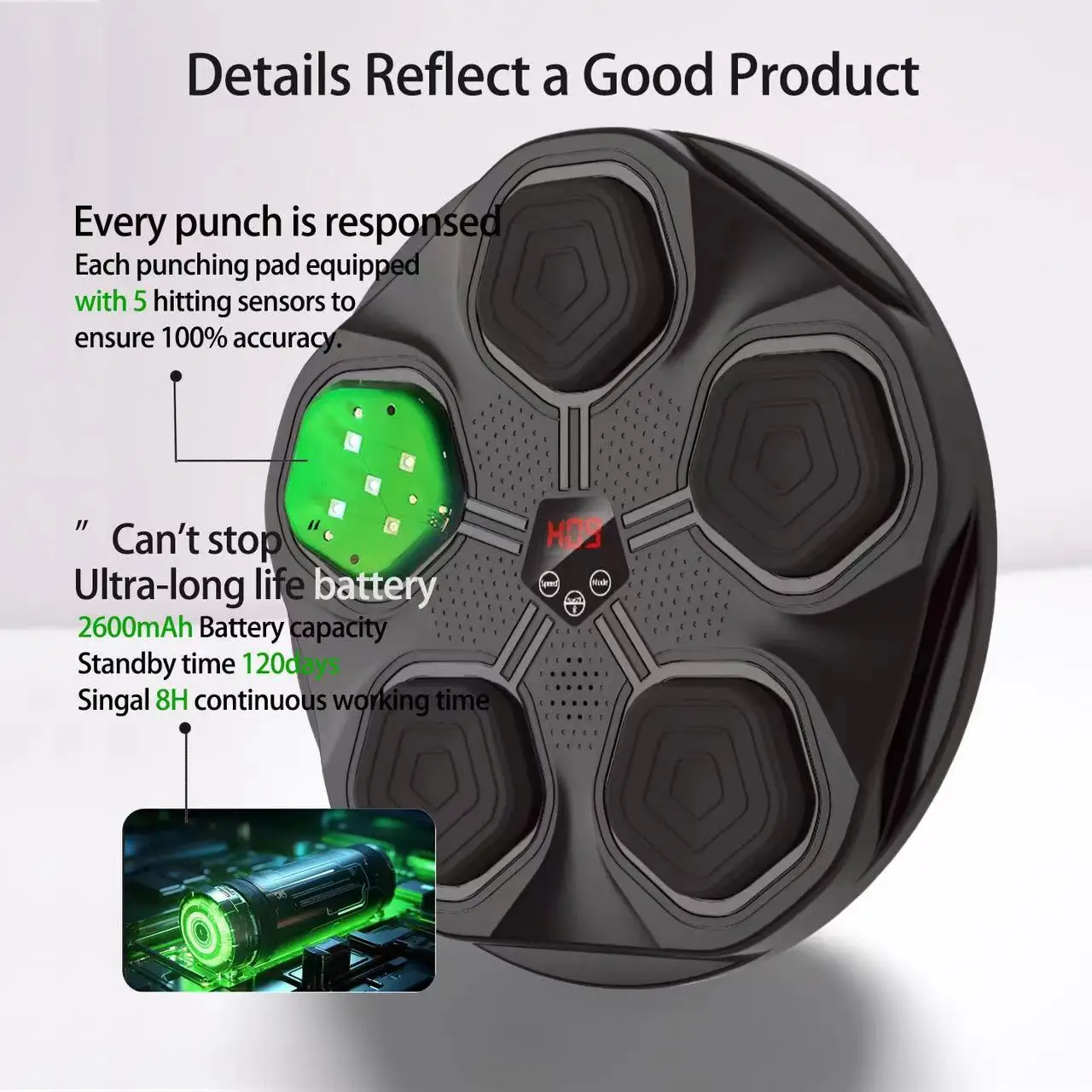 Умная Bluetooth боксерская машина настенная мишень устройство один удар тренажер фитнес оборудование с музыкой