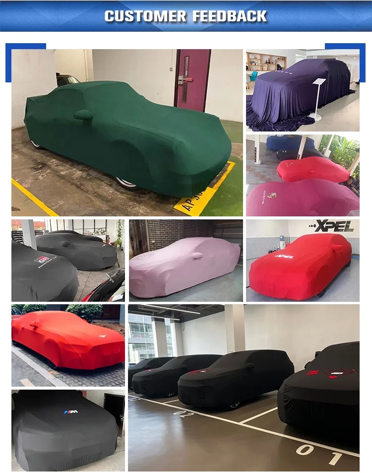 Customized Luxury Soft Stretch Breathable Dustproof Car Cover Protective Indoor Showroom Cover for BMW Jeep Audi Golf A4