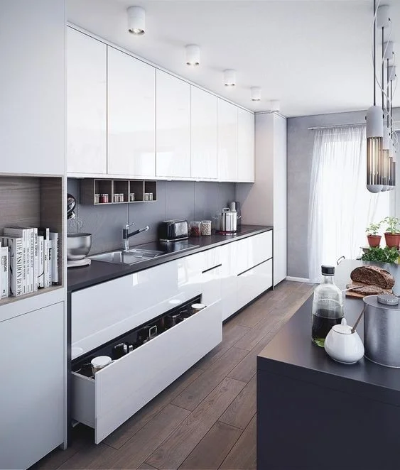 Good price of kitchens in China for Custom high gloss lacquer kitchen cabinets
