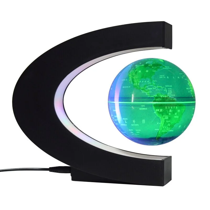 illuminated Magnetic Rotating Globe World Map Art Cadre