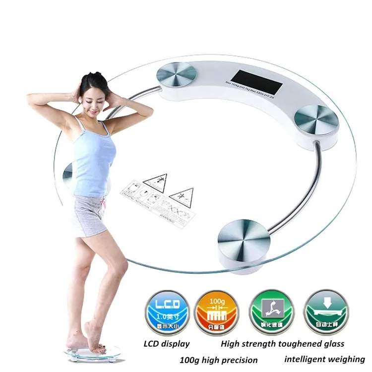 Keep fit glass digital body scale/human weighing scale
