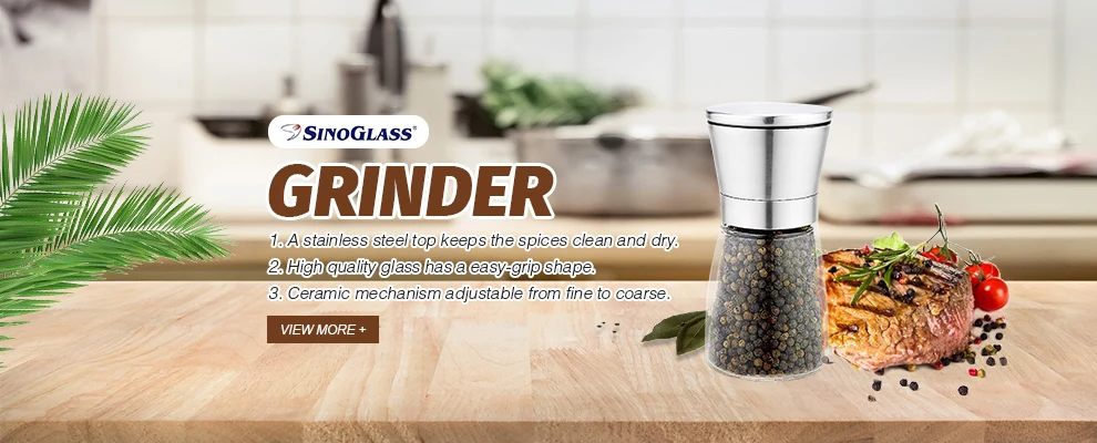 Hot Sale Pepper Grinder Glass Bottle Barbecue Manual Freshly Ground Black Pepper Spice Jar Seasoning Containers