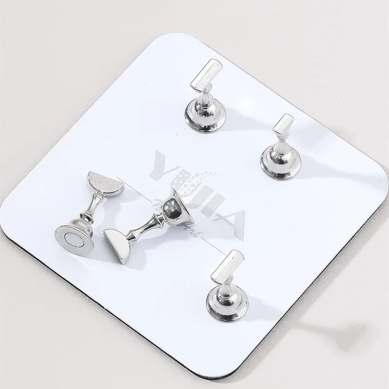 New design Stainless Steel base Nail Holder Practice Display Stand 3 design Nail Polish Display Stand