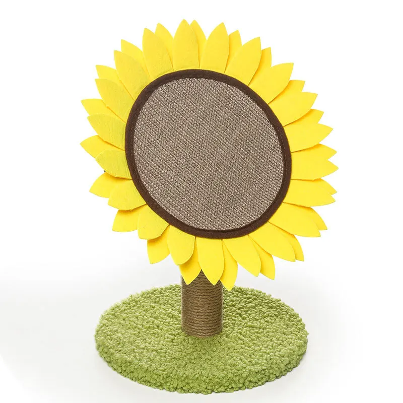 New Design Natural Sisal Cactus Tree Cat Scratching Board, Sunflower Training Climbing Frame Cat Scratching Post