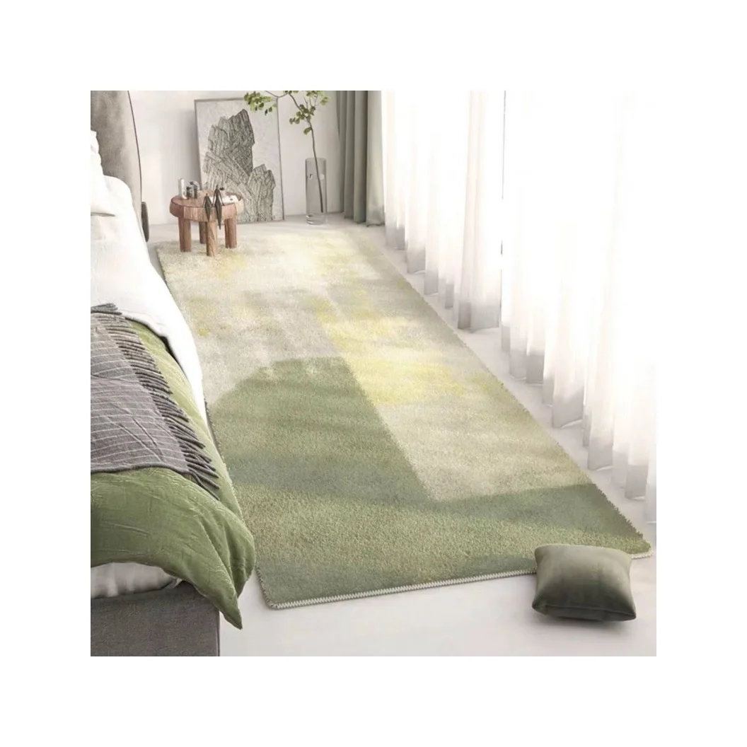 Wholesales factory green strip bed rug living room rug Bedroom bed front sofa coffee table blanket foot mat bay window floor mat