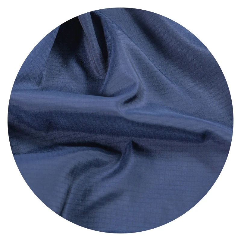 RTS SC Textile In Stock 300T 0.3double line grid 100% recycled polyester pongee fabric for coats