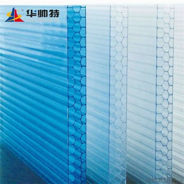 HUASHUAITE transparent 10mm polycarbonate triple wall sheet for greenhouse