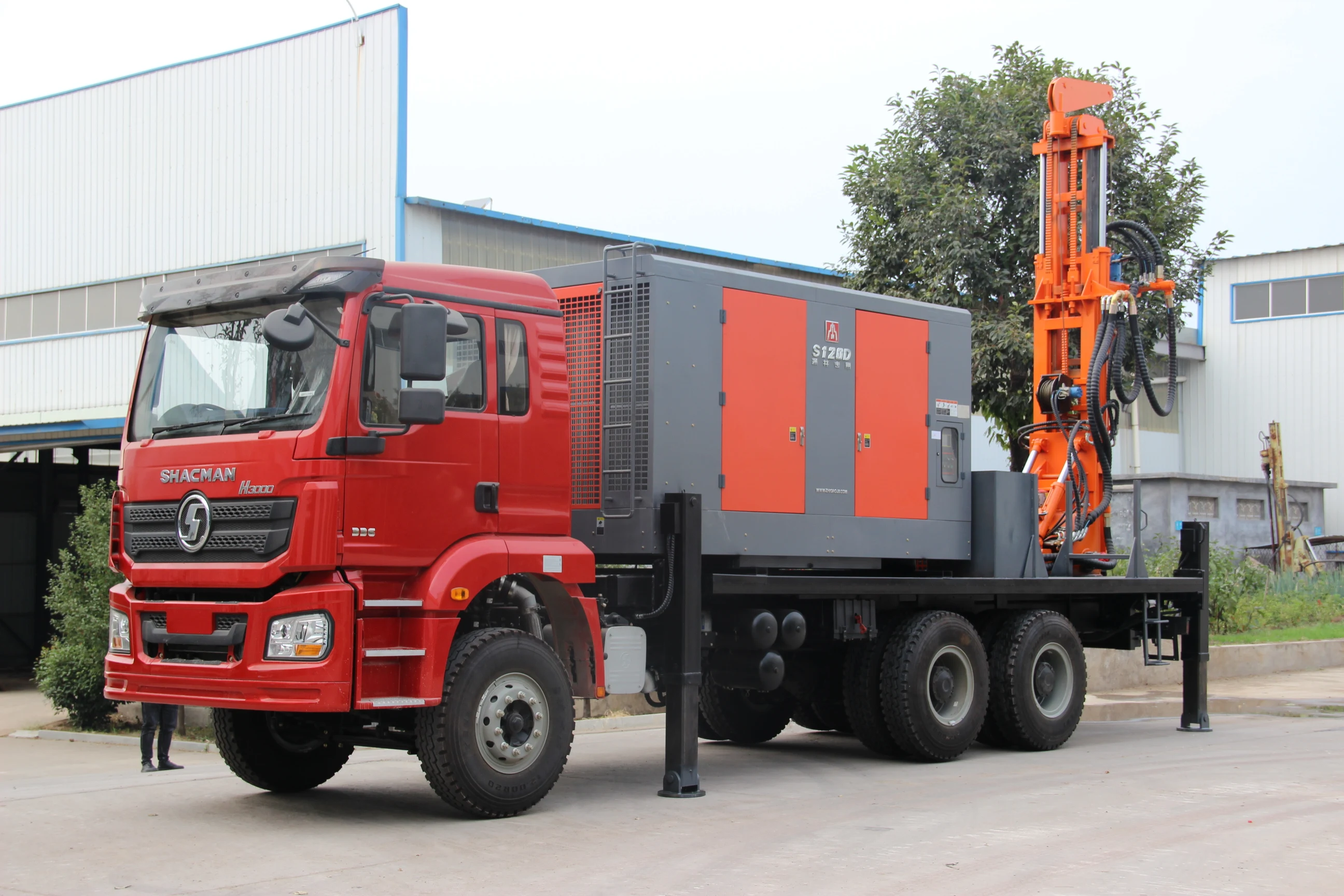STARS NEW DESIGN camion forage Vehicle Price With Air Compressor Hydraulic Trailer Tractor Truck Mounted Water Well Drilling Rig