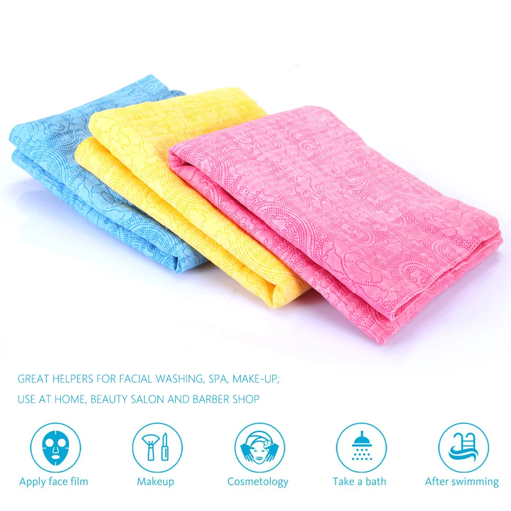Low price wholesale multi-color customized 3D pva carving cosmetics towel Super absorbent hair drying towel