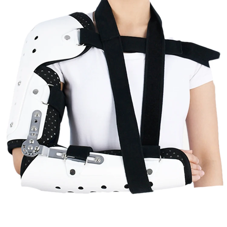 High Quality Unisex Adjustable Shoulder Elbow Brace Orthopedic Medical Device Breathable Plastic Left Right Shoulder Support