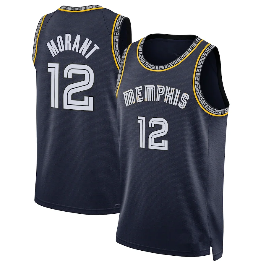 2022 Ja Morant Memphis Jerseys 12 Top Quality Stitched American Basketball Team Jersey Shorts Wholesale Ready To Ship- Navy