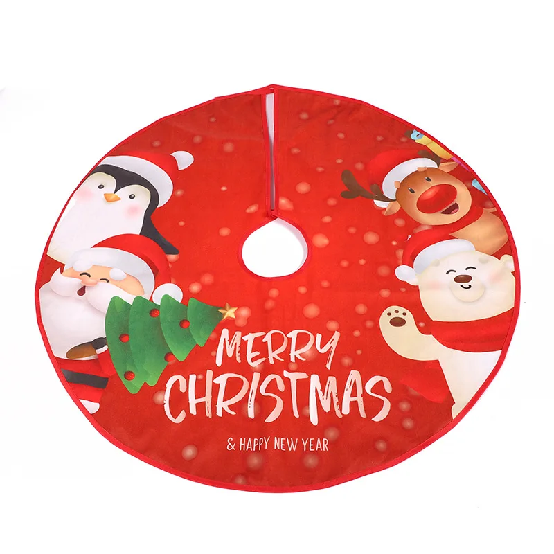 Wholesale Christmas Tree Decorations Cartoon Printing Pattern Christmas Tree Skirt for Christmas Decoration