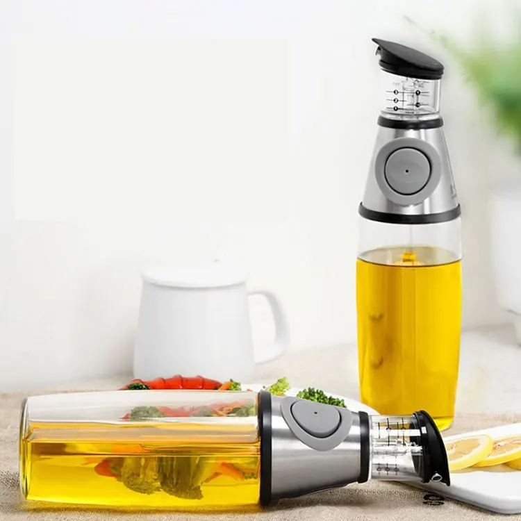 2022 new design Kitchen 304 stainless steel Olive Oil Sprayer Bottle Mister for cooking with Measuring ml Pump