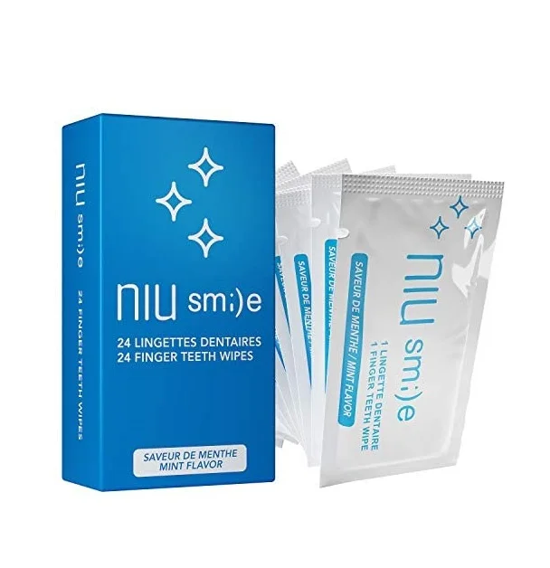 OEM Customized Dental Care Teeth Finger Removing Surface Stains Teeth Whitening Wipes