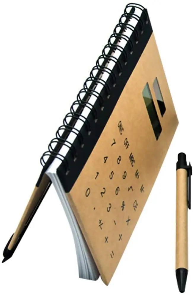 Handheld Pocket Notebook Calculator with Pen 8 Digit Display Small Basic Fully Functional Fun School Kids Home Office Nurse