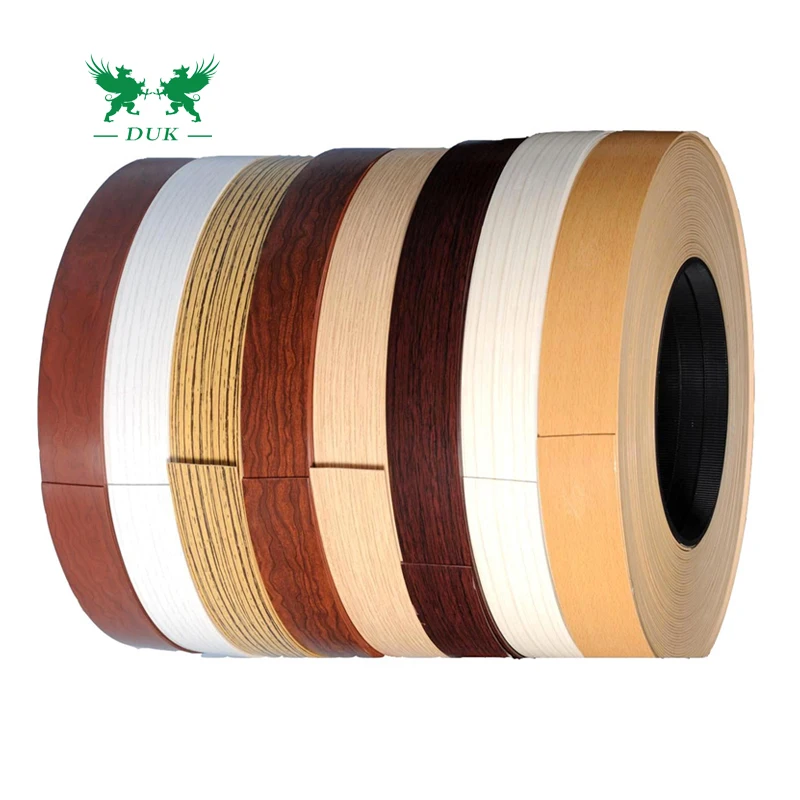 Decorative Edge Banding Tape Flexible Wood Grain/Solid Color PVC/ABS Door Edge Band