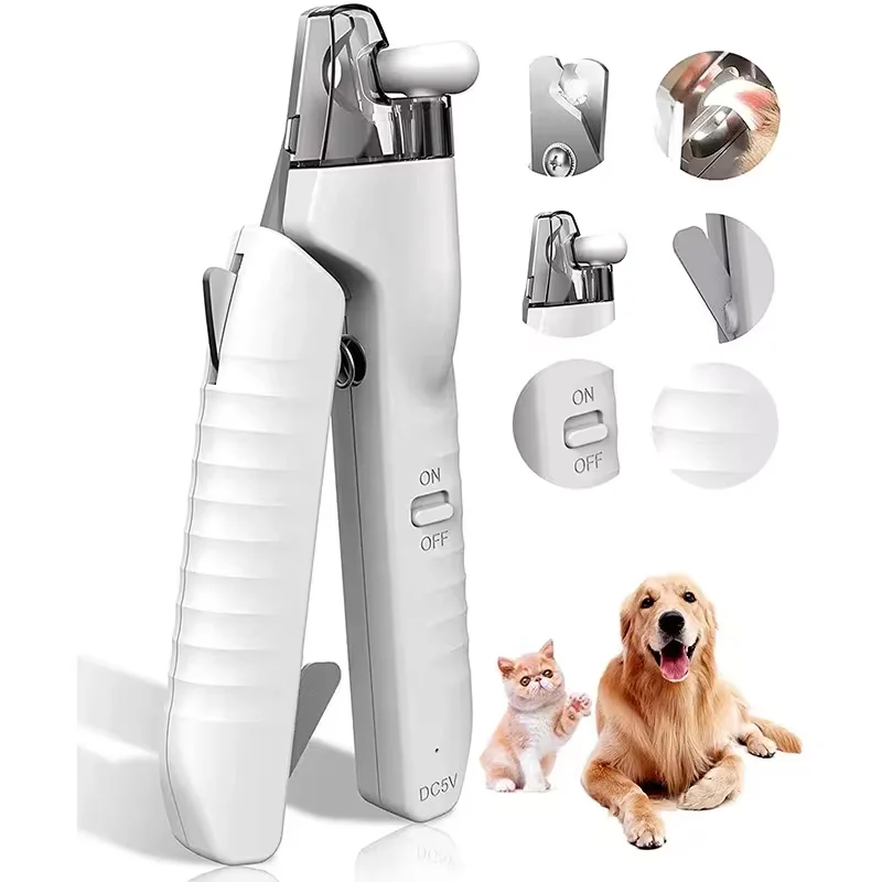 2024 New USB charging LED light Razor Sharp and Durable Blade Plastic Pet Dog Cat Nail Clippers