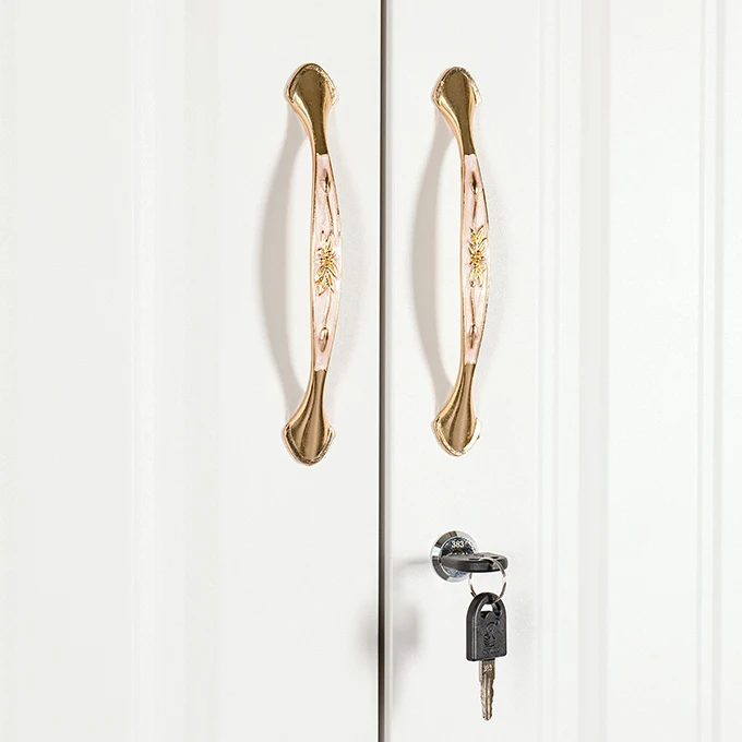 Luoyang Utop 3 doors indian style clothes wardrobe bedroom furniture embossed door steel locker with mirror storage  closet