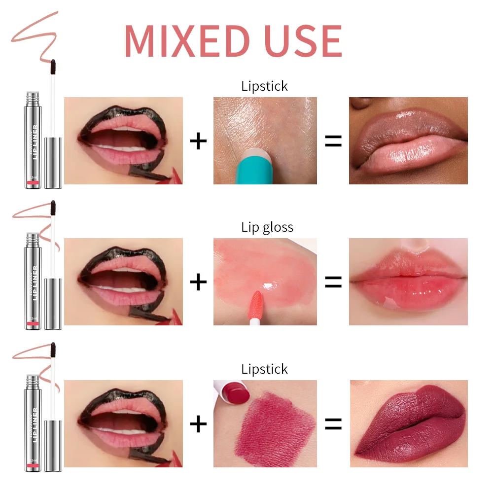 Custom Logo Waterproof Long Lasting Lip Stain High Pigment Vitamin E Hyaluronic Acid Nourishing Matte Peel Off Lip Liner