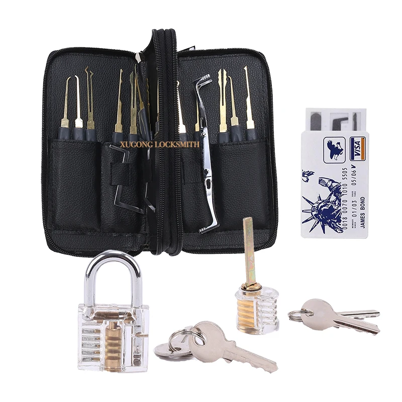 
factory stainless steel Removing Hooks Training locksmith tool lock pick skill practice set door with Padlock 